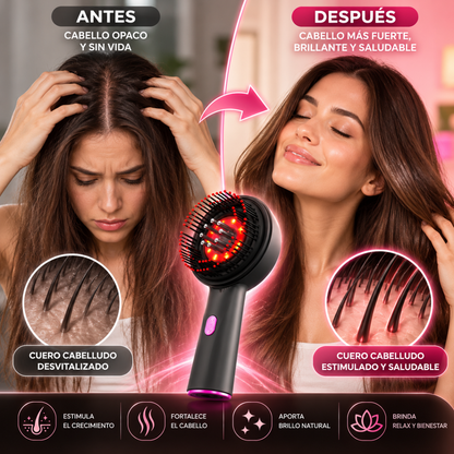 Masajeador Capilar LED 3 en 1 – Relajación, Estimulación y Cuidado del Cabello ✨